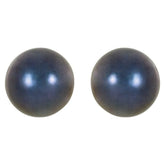 14K White  6 mm Cultured Black Akoya Pearl Earrings